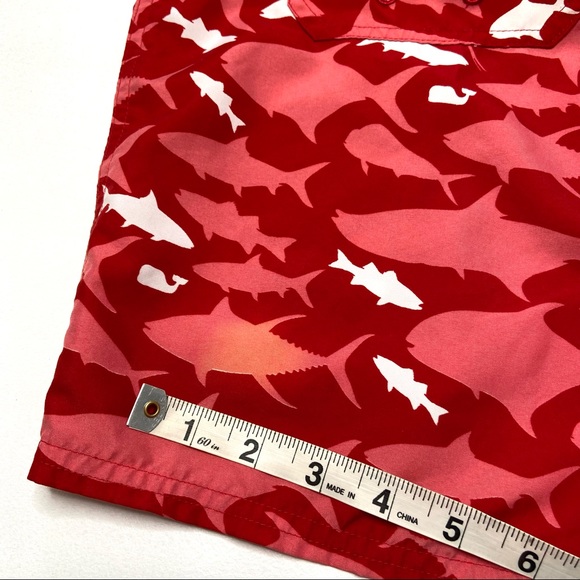 VINEYARD VINES Red Shark Board Shorts - Picture 4 of 14